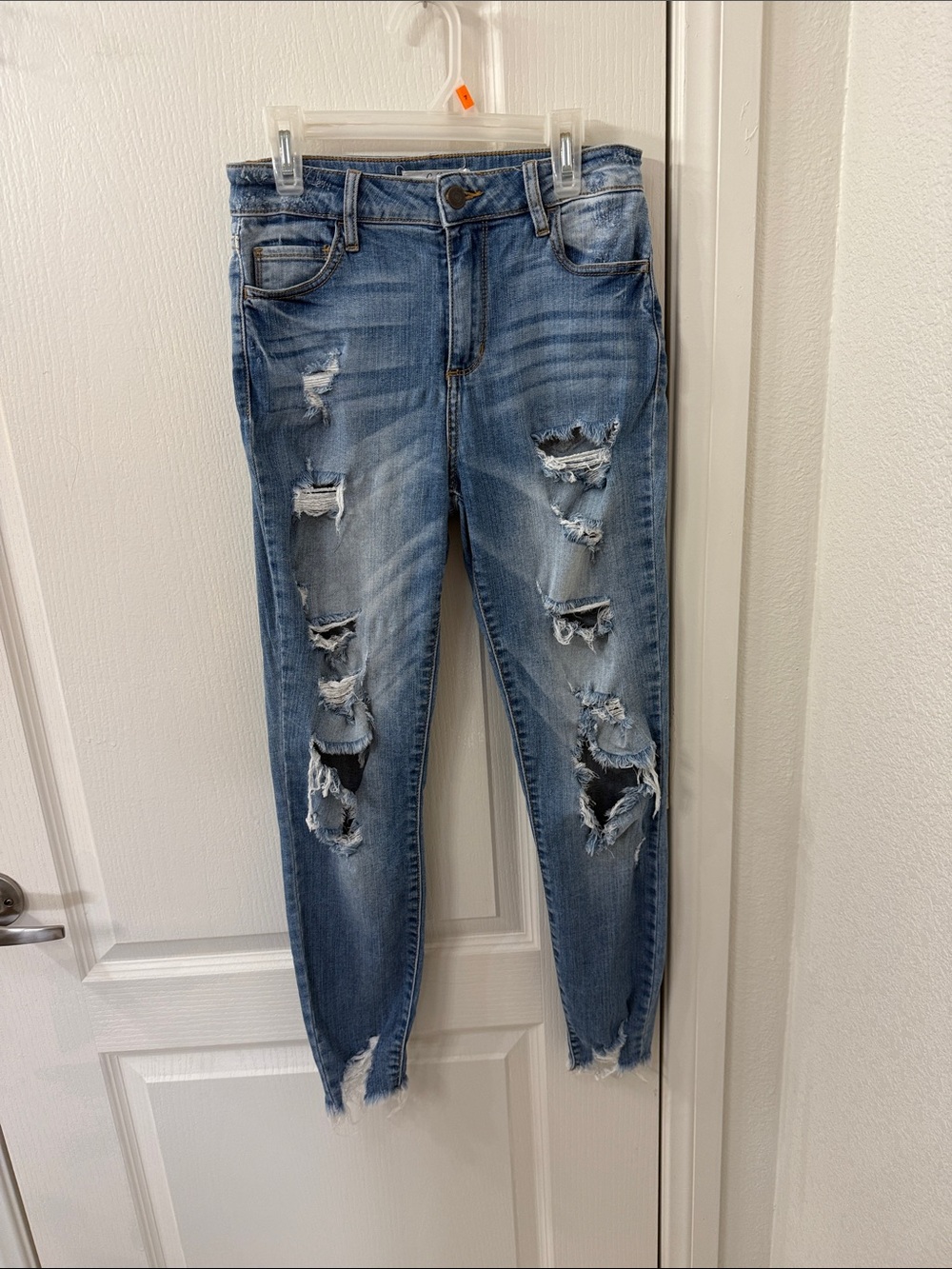Cello Light Blue Distressed Skinny Jeans